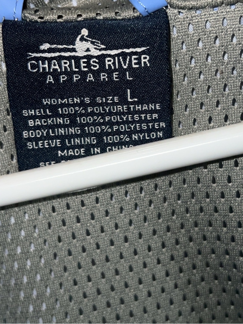 Charles River Apparel Light Blue Hooded Rain Jacket with Monogram - Picture 3 of 3